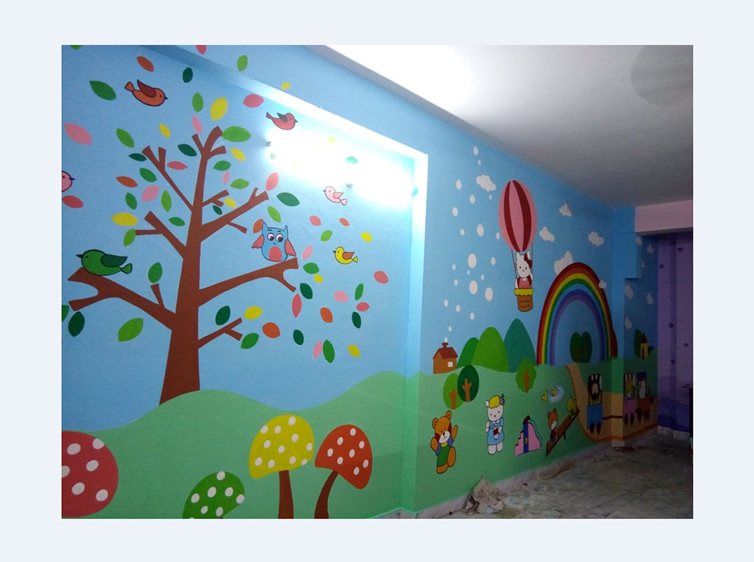 Play School Wall Painting, 3D Wall Painting, Nursery School Wall Painting  Artist In Hyderabad Arts, School Cartoon Wall Painting Services In  Hyderabad, play school wall paintings Used Paintings in Hyderabad | Logo,