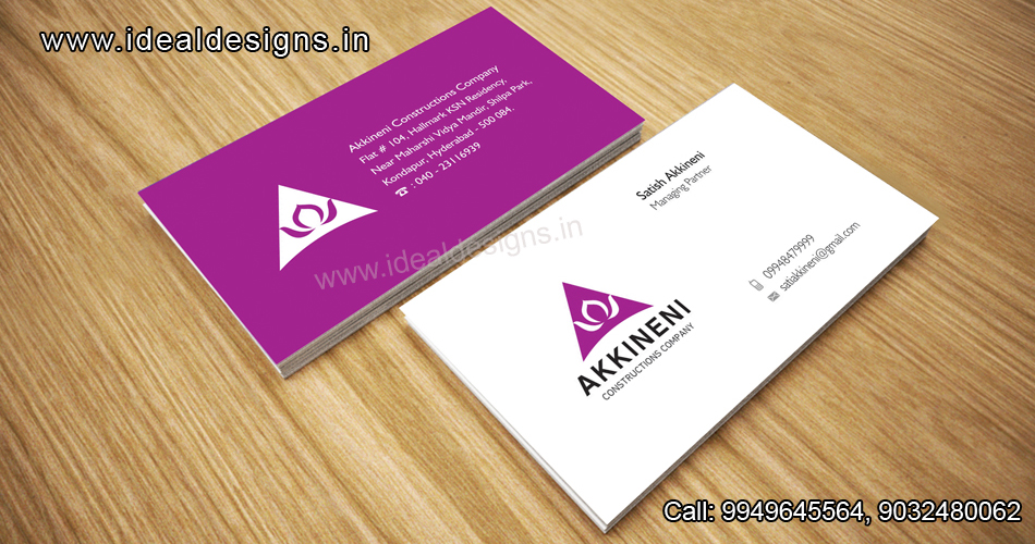 Construction company Logo & Stationery Design India, Construction company branding India-Akkineni constructions