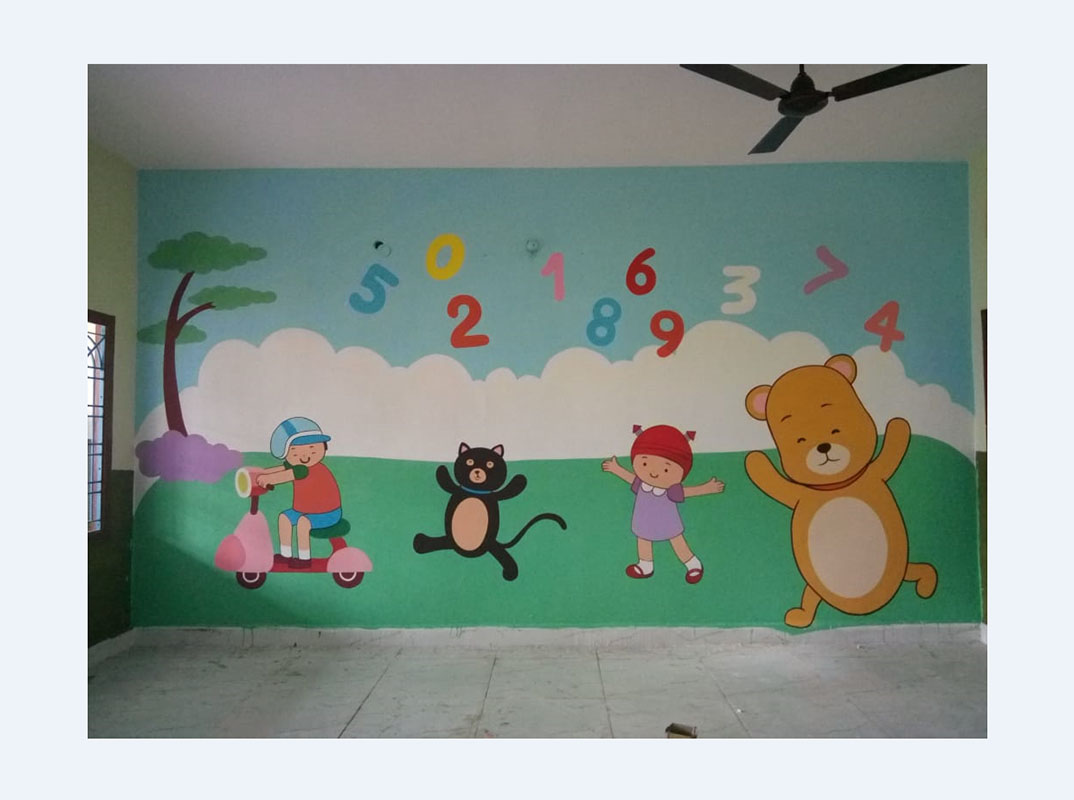 Play School Wall Painting, 3D Wall Painting, Nursery School Wall ...