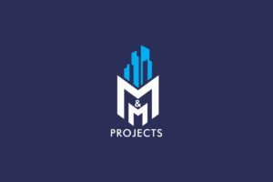 M M Projects logo design bangalore, construction company branding Bangalore, m & m construction company logo design bangalore